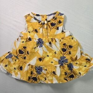 Tommy Bahama Dress Girls 3-6‎ Months Infant Yellow Floral Puffer Skirt Ruffle